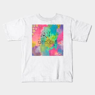 Just Breathe Rainbow Art Kids T-Shirt